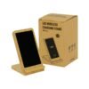 Bamboo Fast Wireless Charger Stand 15W with LED Logo – Eco-Friendly Qi Charging Solution
