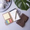 Eco-Friendly Wood Design Notebook with Sticky Notes & Pen – Sustainable Corporate Gift